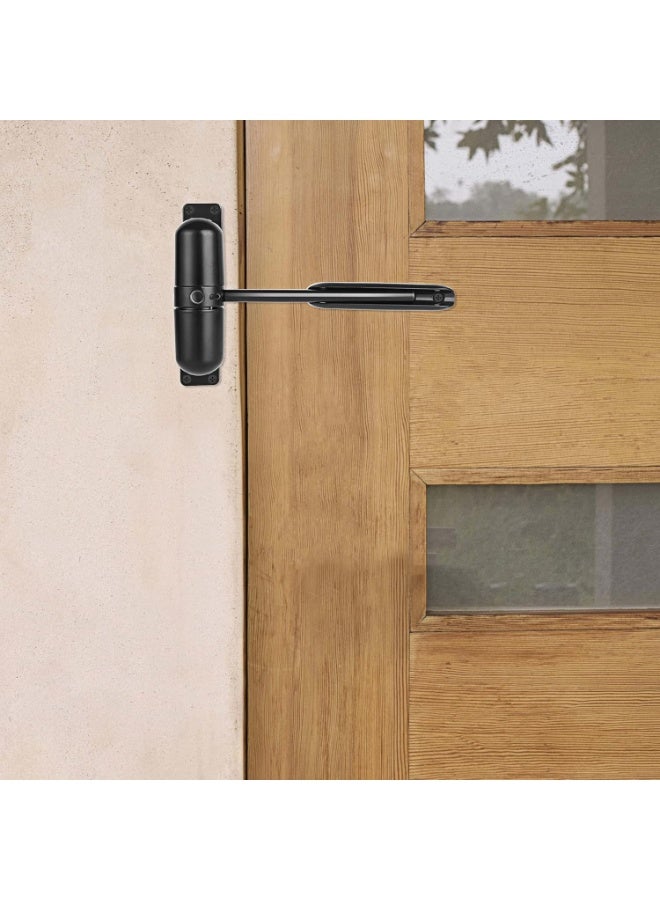 2 Pack Safety Spring Door Closers 4-1/4 inch Automatic Door Closer Residential, Auto Door Closer Adjustable Closing Door Hinge to Convert Hinged Doors to Self-Closing, Black - Image 5